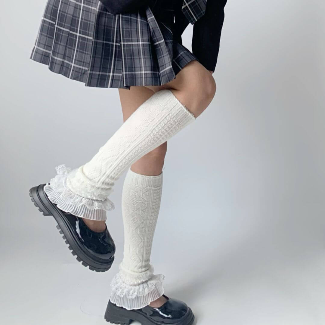 FASHION LACE LAYERED LEG WARMERS