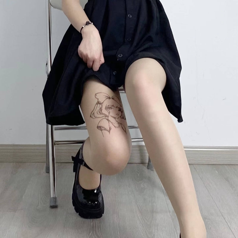 FASHION LOLITA ANIME GIRL TATTOO TIGHTS