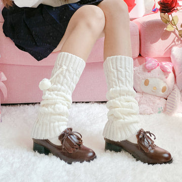FASHION LOLITA FLUFFY POMPON LEG WARMER
