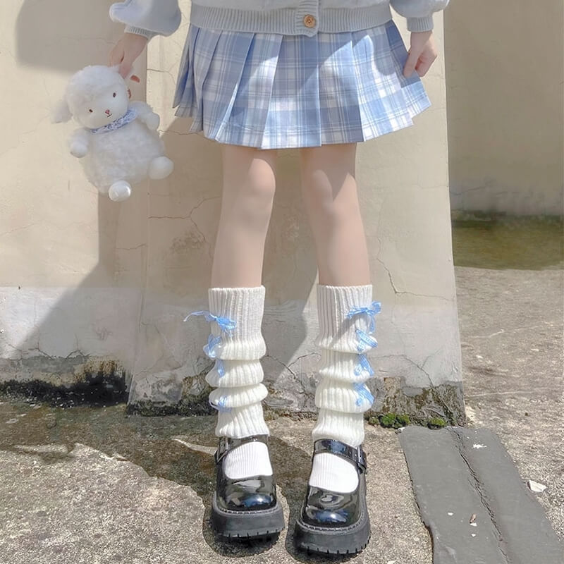 FASHION PASTEL RIBBON LEG WARMERS