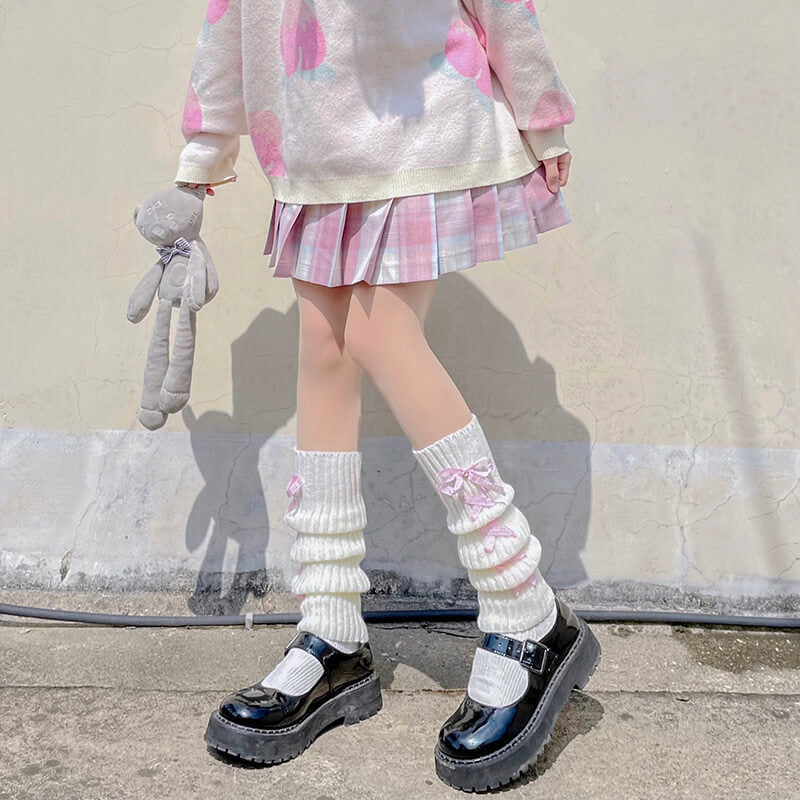 FASHION PASTEL RIBBON LEG WARMERS