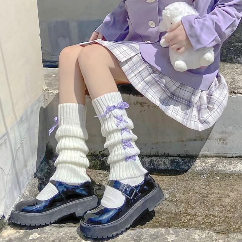 FASHION PASTEL RIBBON LEG WARMERS