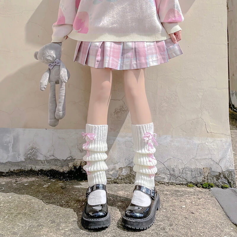 FASHION PASTEL RIBBON LEG WARMERS