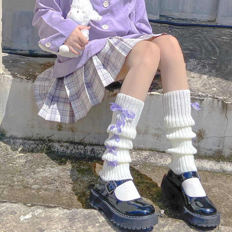 FASHION PASTEL RIBBON LEG WARMERS