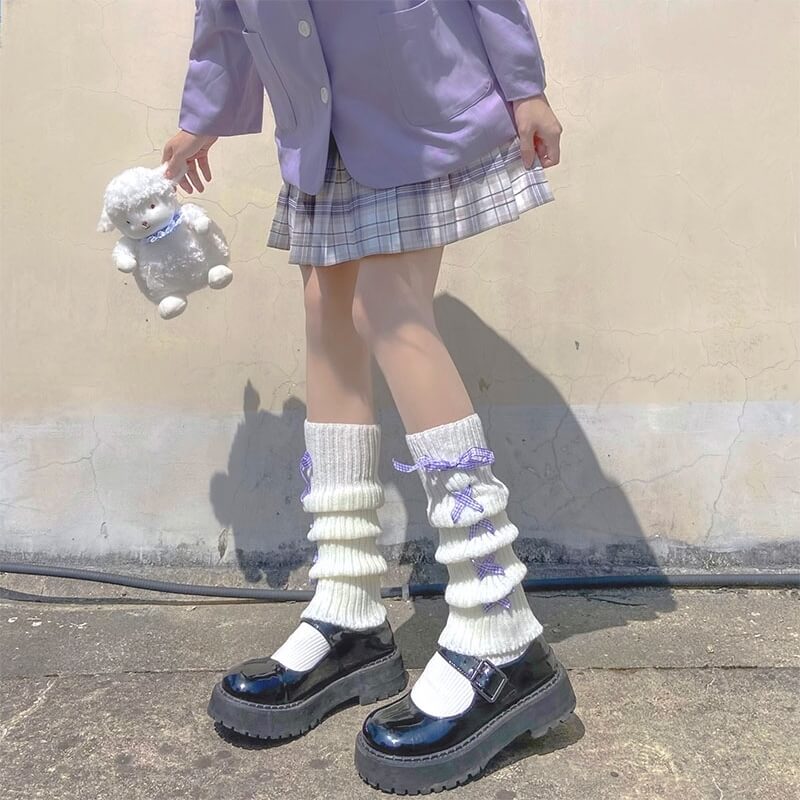 FASHION PASTEL RIBBON LEG WARMERS