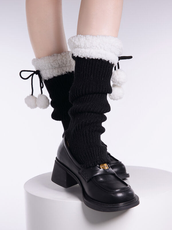 NEW FASHION POMPON WARM LEG WARMERS