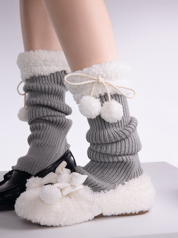 NEW FASHION POMPON WARM LEG WARMERS