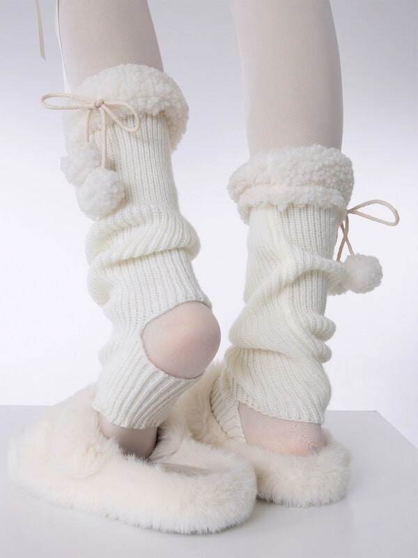 NEW FASHION POMPON WARM LEG WARMERS