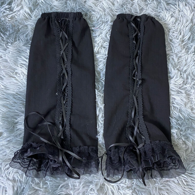 FASHION PUNK GIRL RIBBON LEG WARMERS