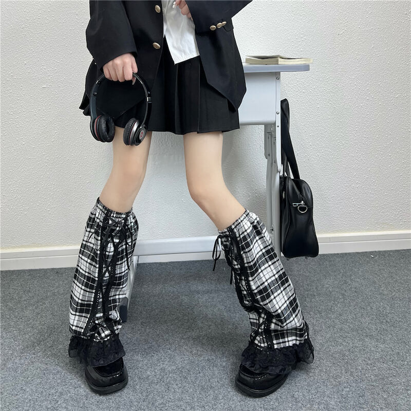 FASHION PUNK GIRL RIBBON LEG WARMERS