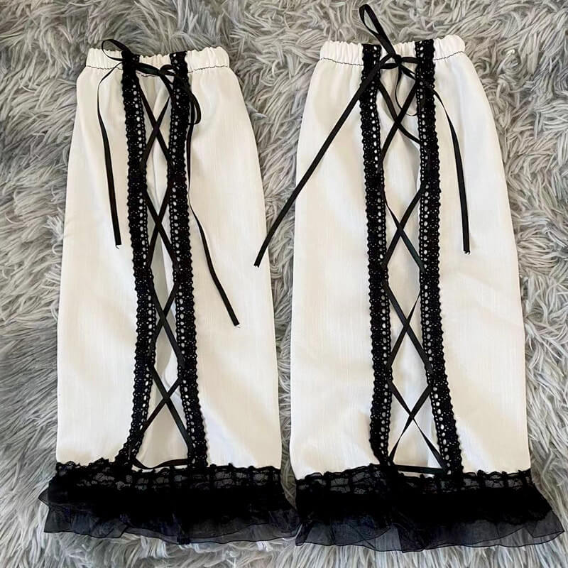 FASHION PUNK GIRL RIBBON LEG WARMERS