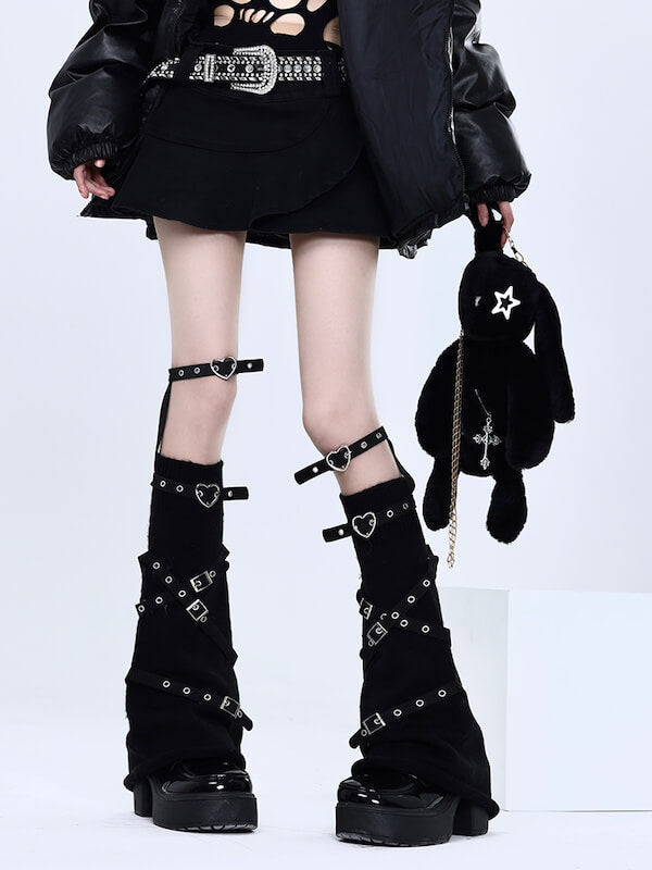 FASHION PUNK HEARTS LEG WARMERS
