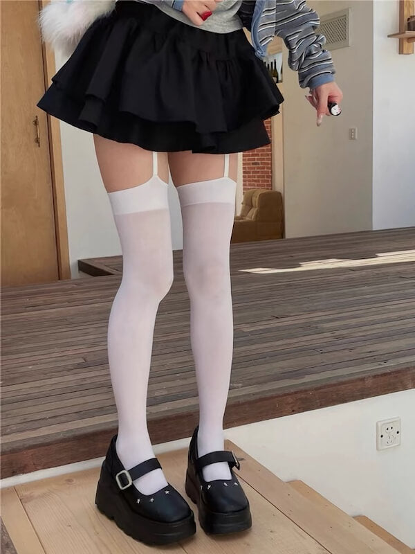 PURE VELVET SUSPENDER STOCKINGS