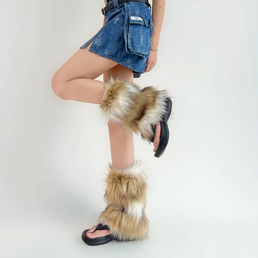 FASHION RETRO ARTIFICIAL FURRY LEG WARMERS
