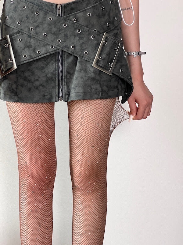 FASHION RHINESTONE BLING FISHNET TIGHTS