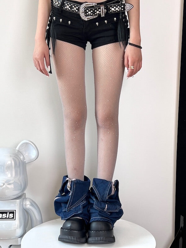 FASHION RHINESTONE BLING FISHNET TIGHTS