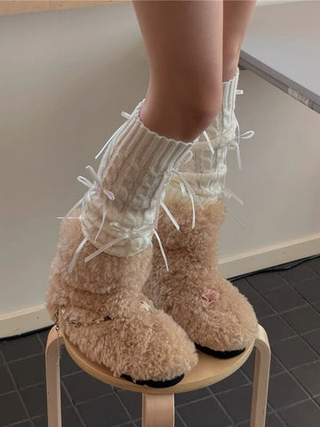 NEW FASHION RIBBON GIRL LEG WARMERS