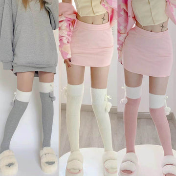 FASHION SOFT BABY DOLL POMPON STOCKINGS