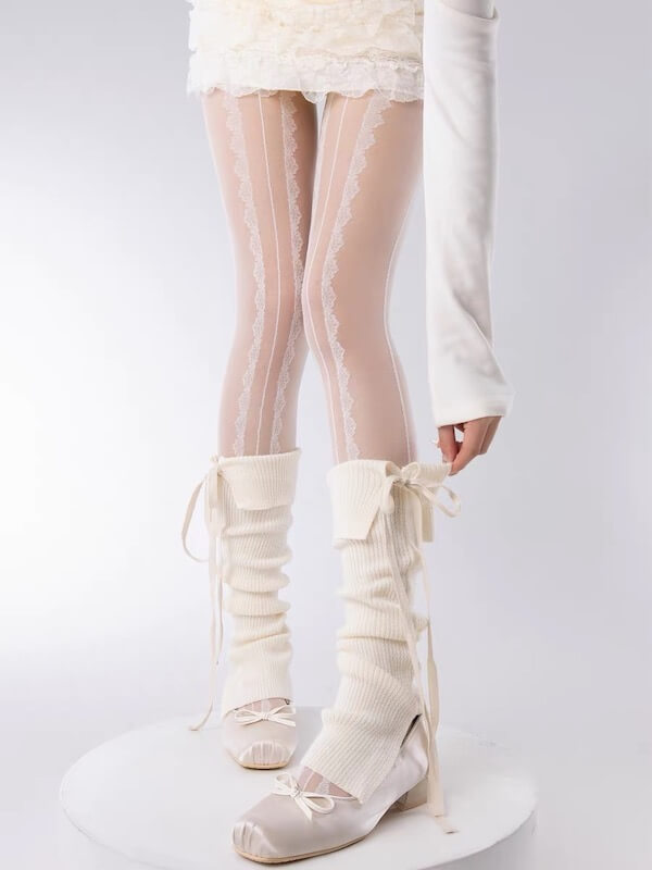 NEW FASHION SOFT RIBBON BALLET LEG WARMERS