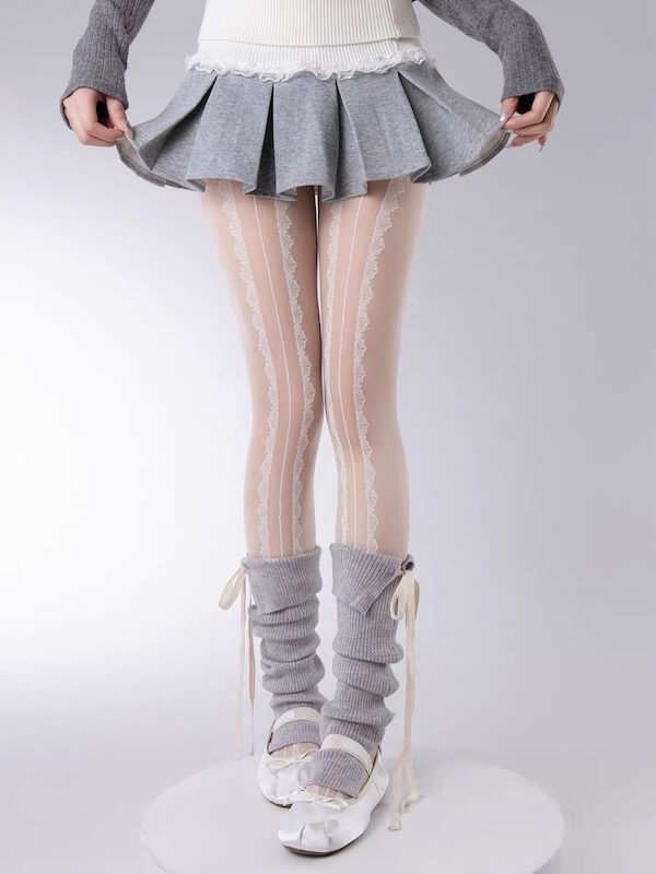 NEW FASHION SOFT RIBBON BALLET LEG WARMERS