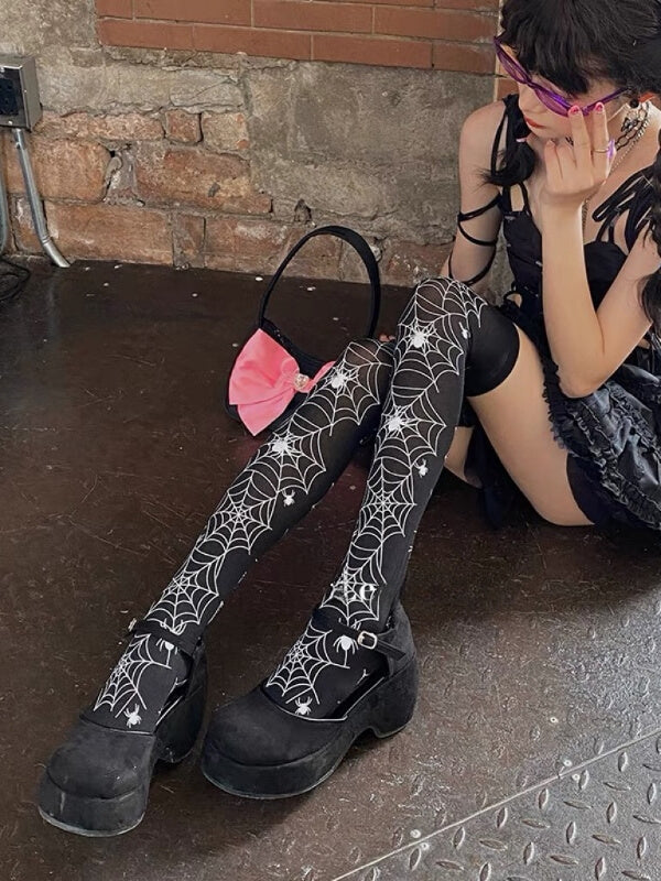 FASHION SPIDER GIRL DARK STOCKINGS