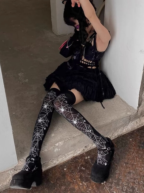 FASHION SPIDER GIRL DARK STOCKINGS