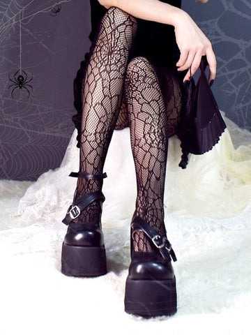 FASHION SPIDER WEB GOTH TIGHTS