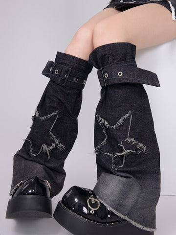 FASHION STAR VINTAGE DENIM LEG WARMERS