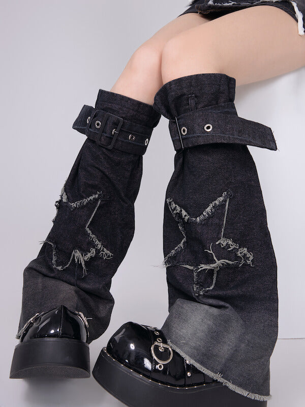 FASHION STAR VINTAGE DENIM LEG WARMERS