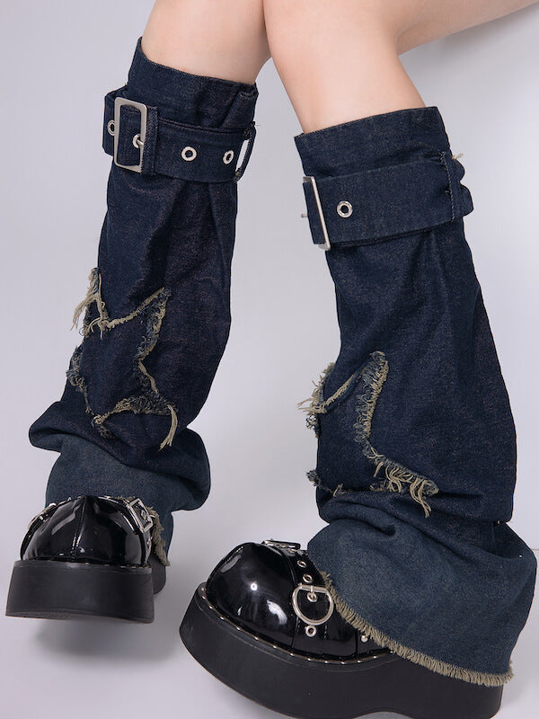 FASHION STAR VINTAGE DENIM LEG WARMERS