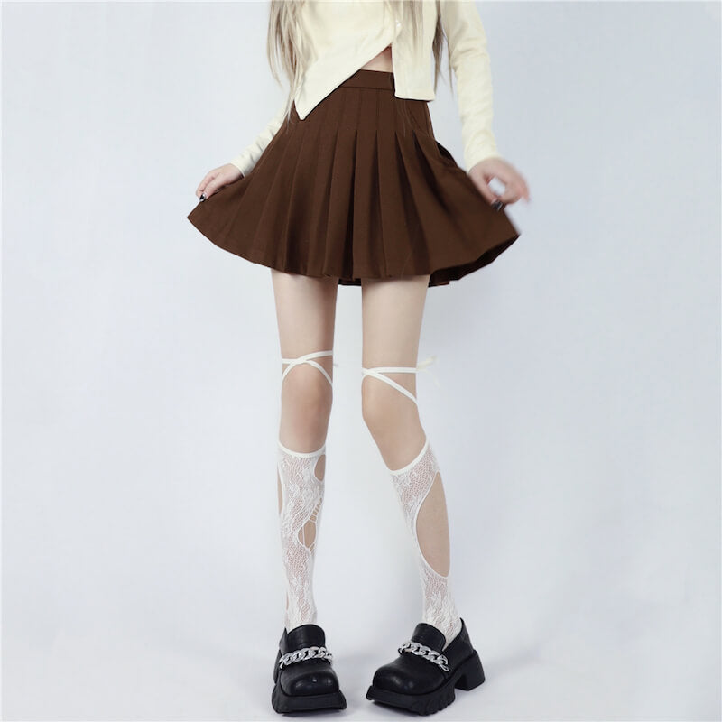 FASHION SWEET CHILL LACE RIBBON STOCKINGS