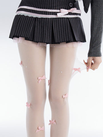 FASHION SWEET DOLLETE PINK BOW BEADS TIGHTS