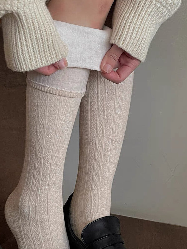 NEW FASHION TWIST KNIT ACADEMIA WINTER STOCKINGS