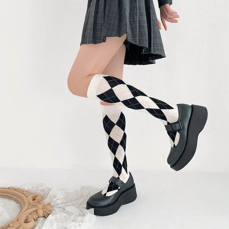 FASHION VINTAGE SCHOOL GIRL DIAMOND STOCKINGS
