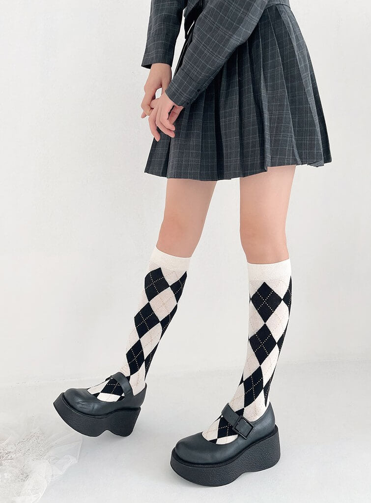 FASHION VINTAGE SCHOOL GIRL DIAMOND STOCKINGS
