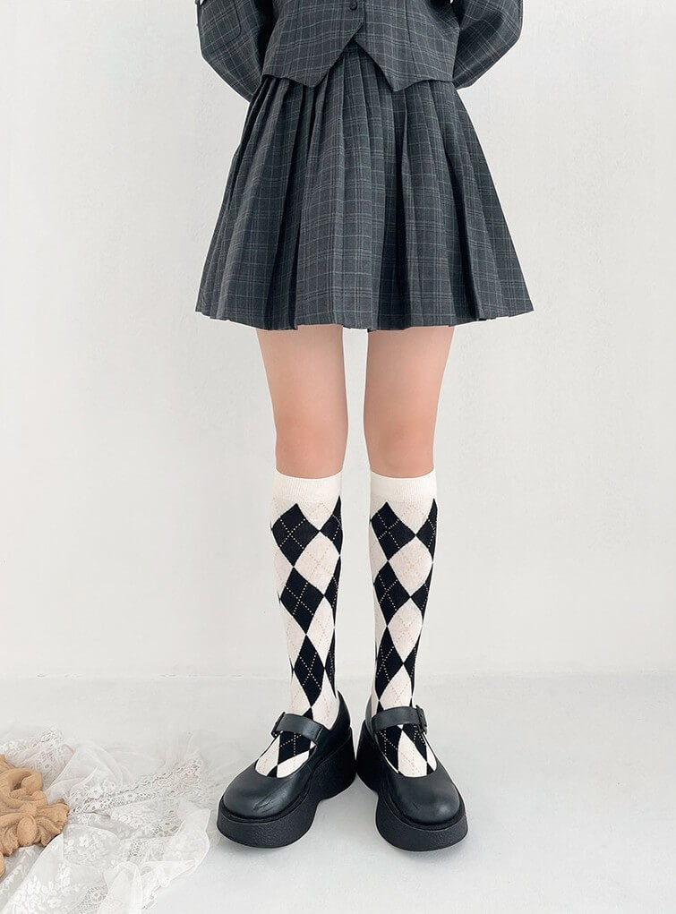 FASHION VINTAGE SCHOOL GIRL DIAMOND STOCKINGS