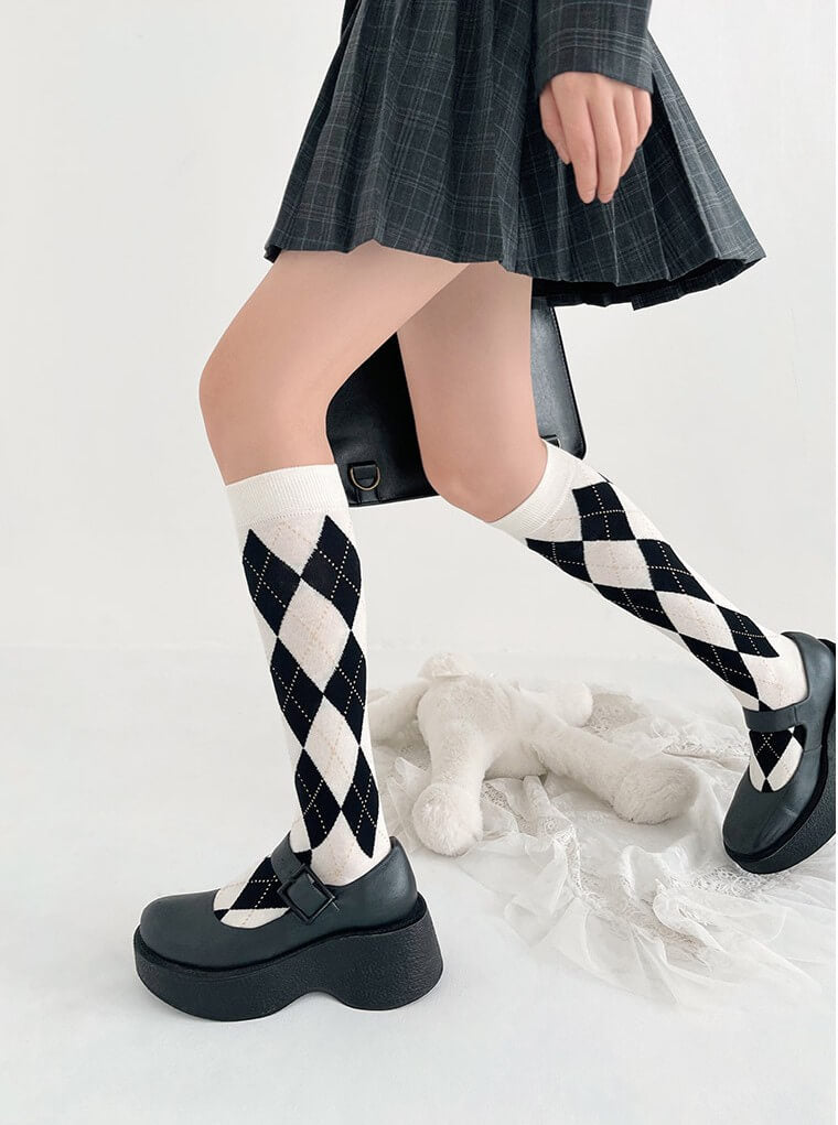 FASHION VINTAGE SCHOOL GIRL DIAMOND STOCKINGS