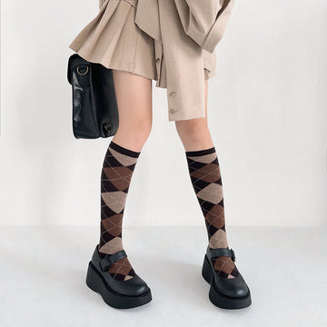 FASHION VINTAGE SCHOOL GIRL DIAMOND STOCKINGS