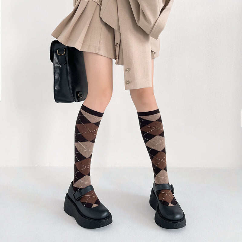 FASHION VINTAGE SCHOOL GIRL DIAMOND STOCKINGS
