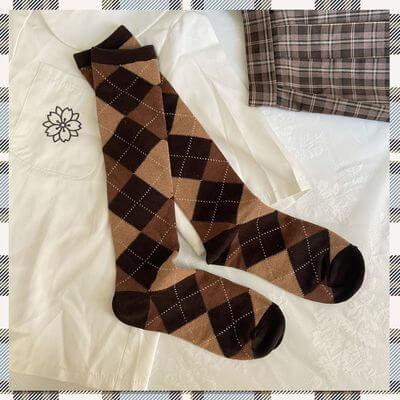FASHION VINTAGE SCHOOL GIRL DIAMOND STOCKINGS