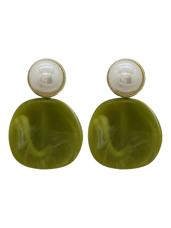 STATEMENT CONTRAST COLOR GEOMETRIC ACRYLIC EARRINGS ACCESSORIES