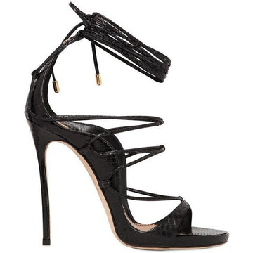 OPEN TOE HIGH HEEL CROSS STRAP SANDALS