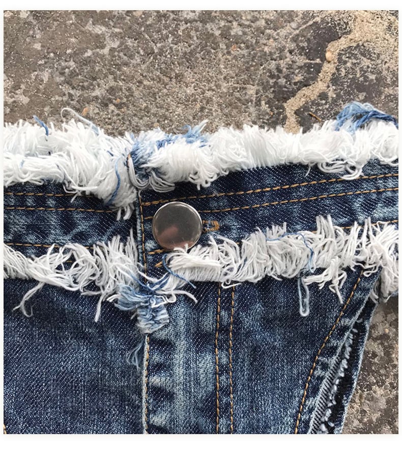 SUPER SHORT DENIM SHORTS HOT PANTS FASHION LOW WAIST BIKINI TWO PIECE SET