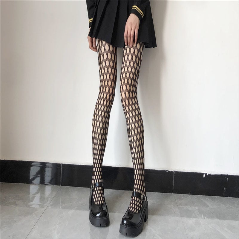 BLACK FASHION HOLE FISHNET STOCKINGS FEMALE NET RED HOT GIRL THIN PANTYHOSE