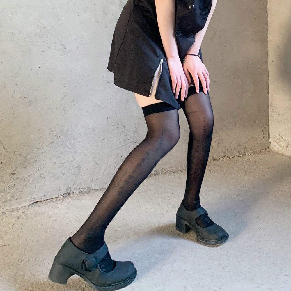 JAPANESE STOCKINGS SHOW LONG LEGS BLACK FASHION OVER-THE-KNEE SOCKS