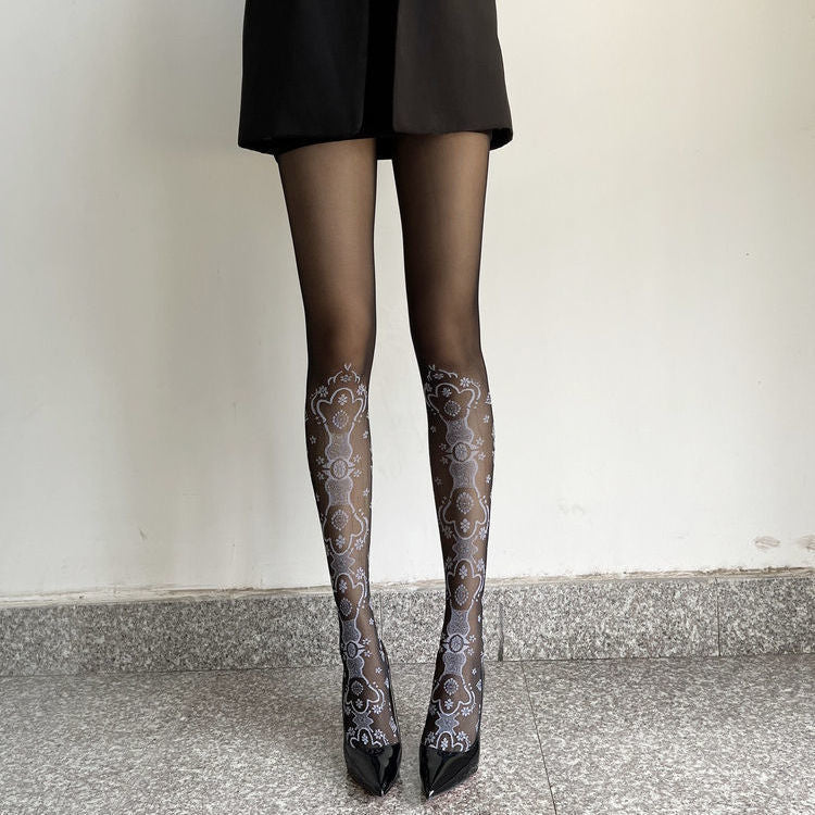 FASHION PALACE LACE JACQUARD PANTYHOSE