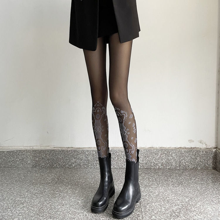 FASHION PALACE LACE JACQUARD PANTYHOSE