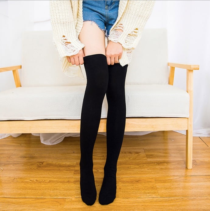 OVER THE KNEE THINNER COTTON SOCKS