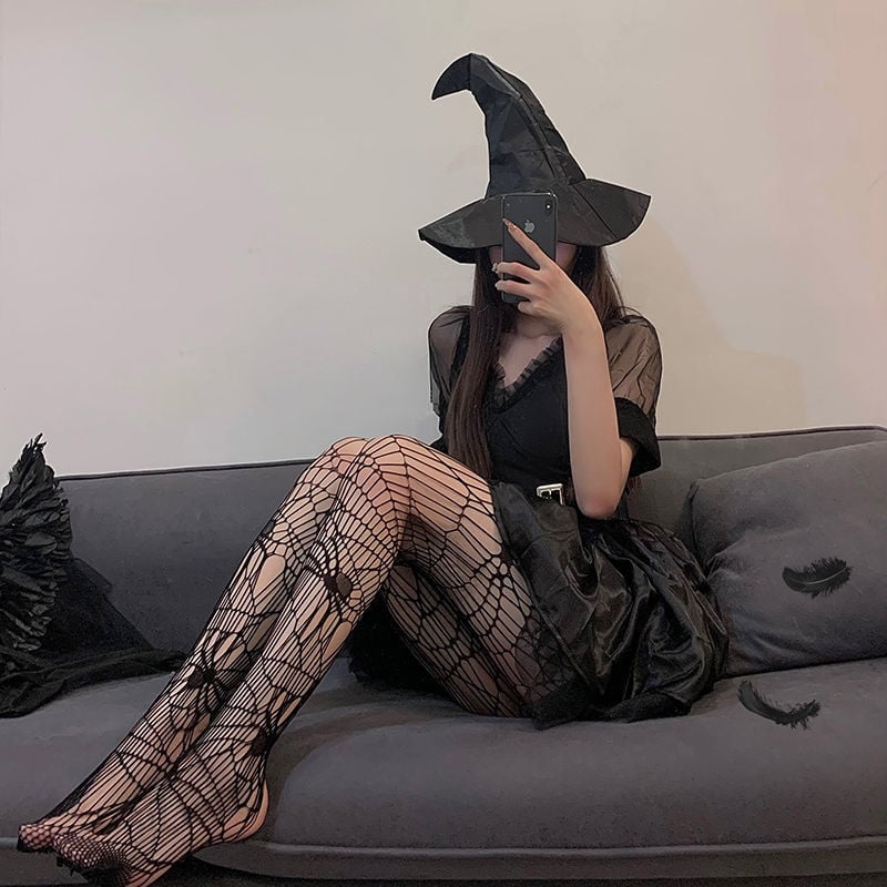 SPIDER FISHNET STOCKINGS JK FASHION HOLLOW PANTYHOSE