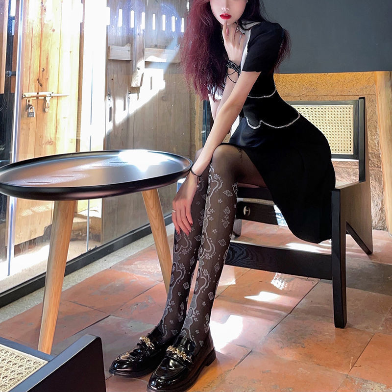 FASHION LEG JACQUARD PANTIES BOTTOM SOCKS PURE FLESH COLOR PANTYHOSE NIGHTCLUB SILK STOCKINGS